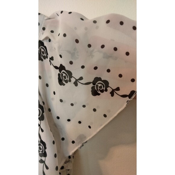 Blouse short sleeve Women's LARGE floral - Picture 3 of 4